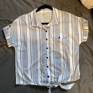 Arden striped button up T-shirt